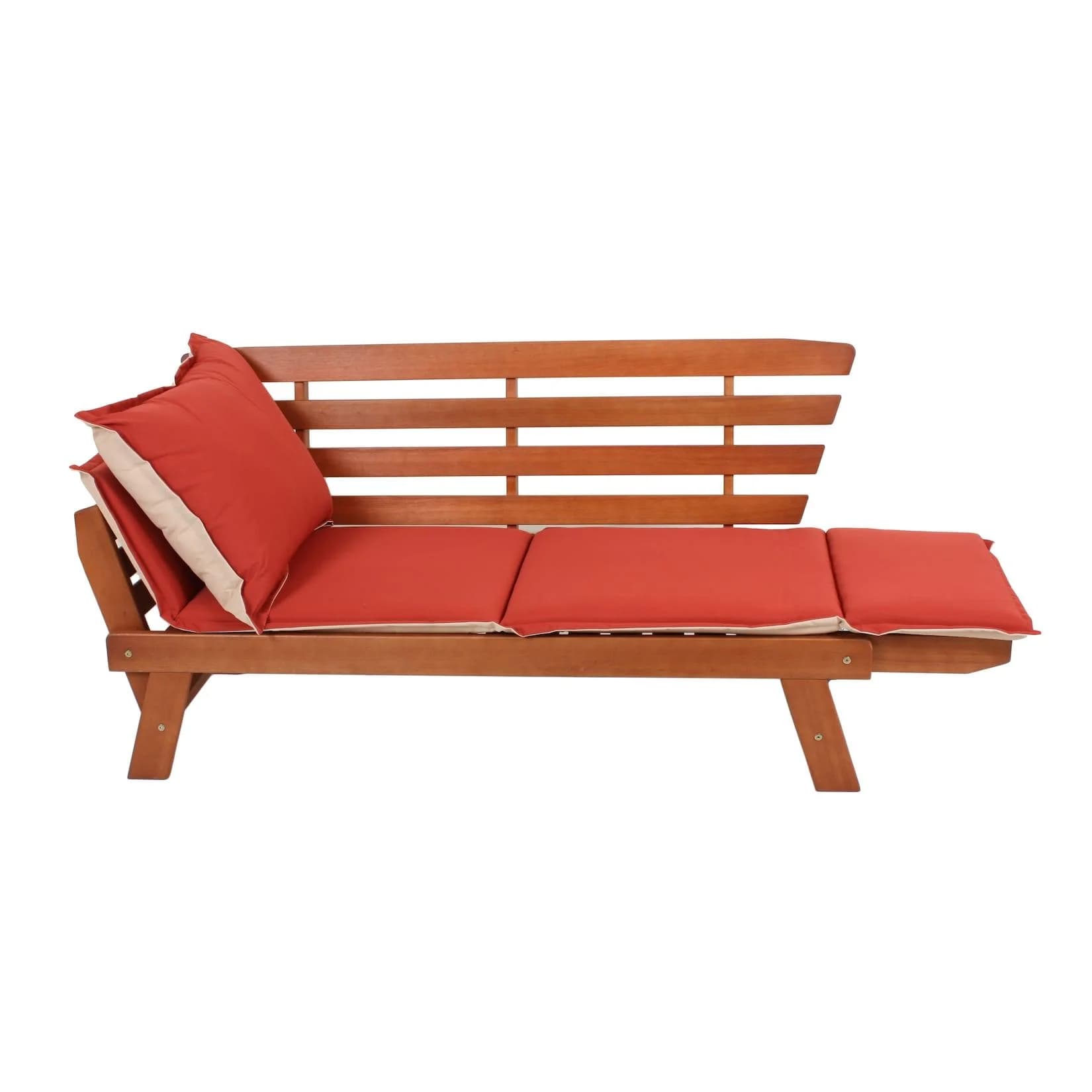 Garden Pleasure Gartenlounge-Bank FORTUNA Braun mit verstellbaren Armlehnen