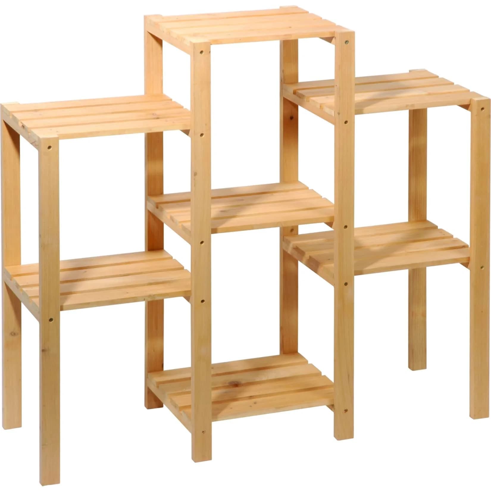 Dobar Blumenständer Blumentreppe Braun Holzwerkstoff 7-flächig