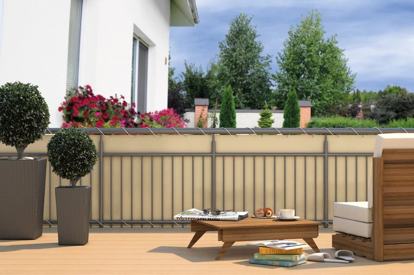 hecht international Balkonsichtschutz Beige