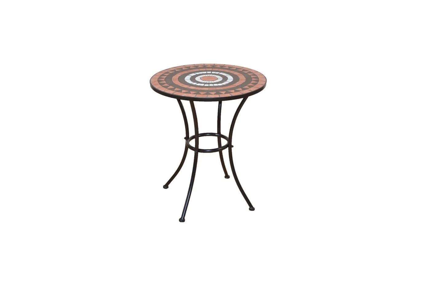 Gartentisch Mosaiktisch Ø 60 cm - Terrakotta Schwarz