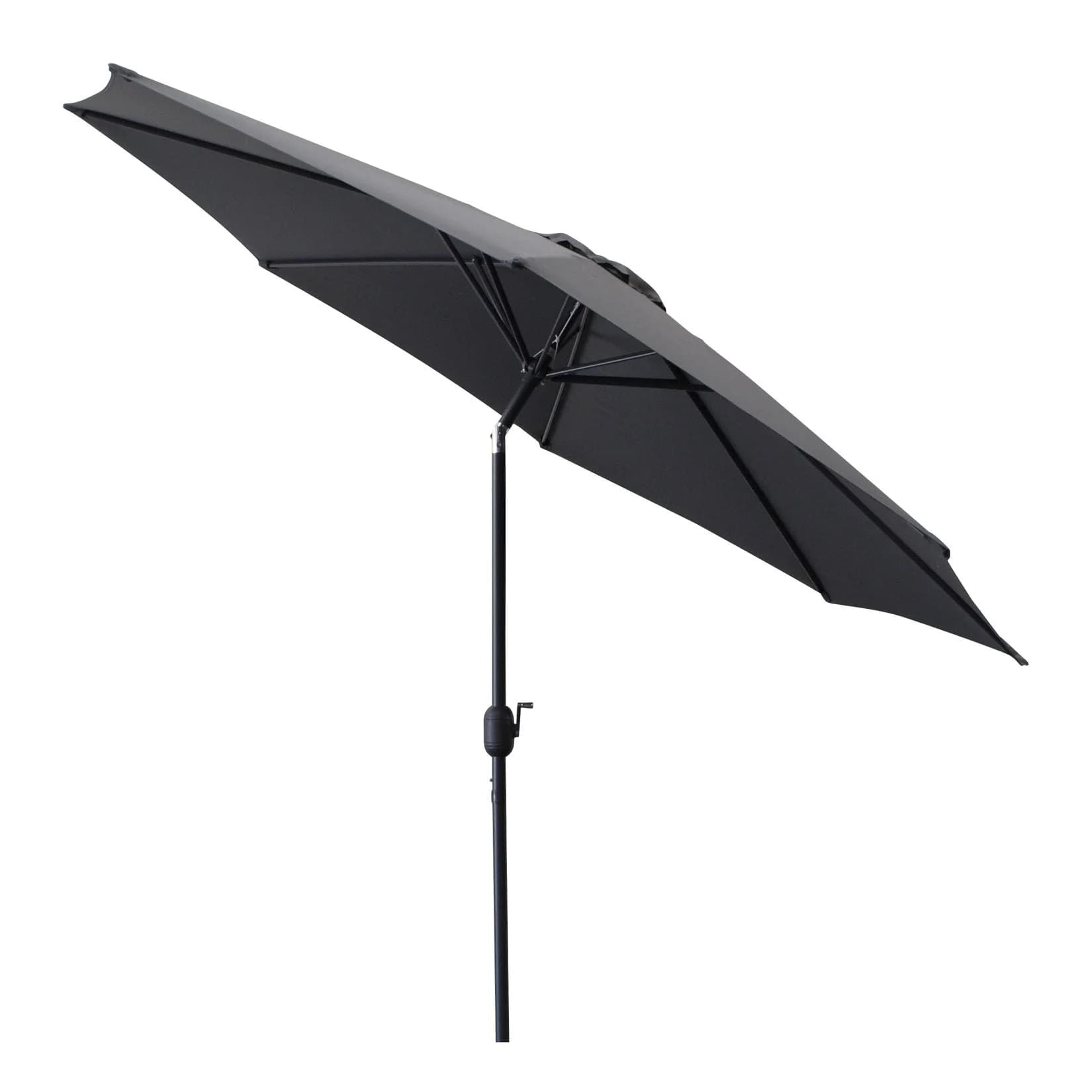 DEGAMO Marktschirm 300cm Grau Knickbar mit Kurbel