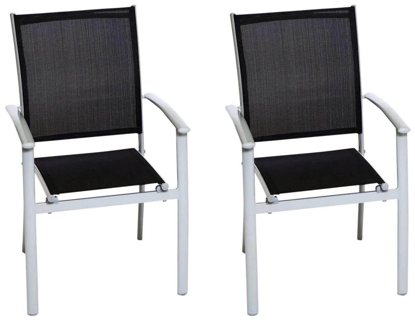 MERXX Gartensessel Milano Set 2-St. Schwarz/Silber Stapelsessel
