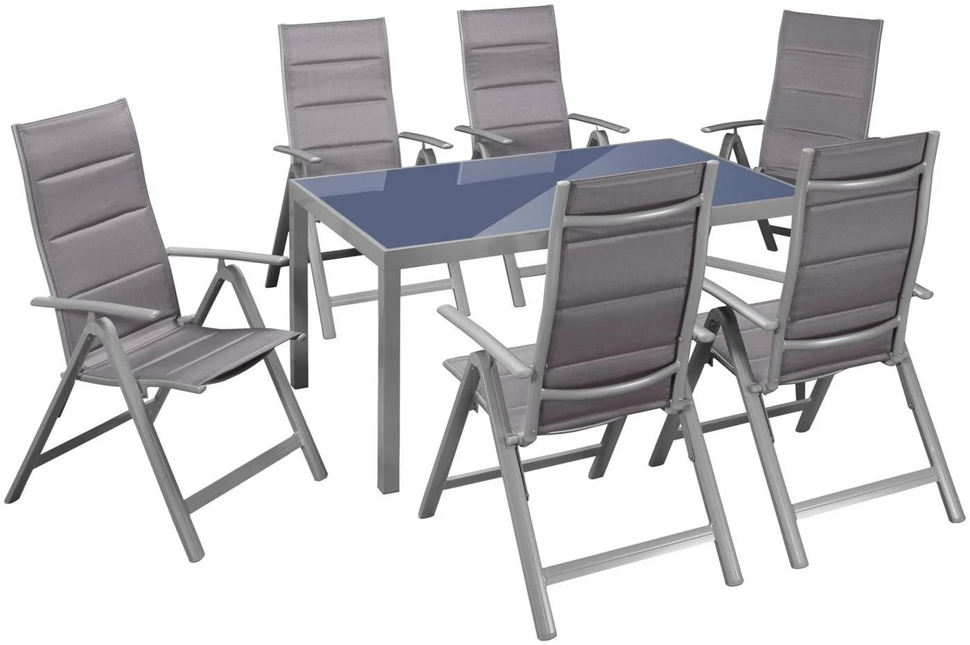 MERXX Garten-Essgruppe Taviano 6-tlg. silber Aluminium