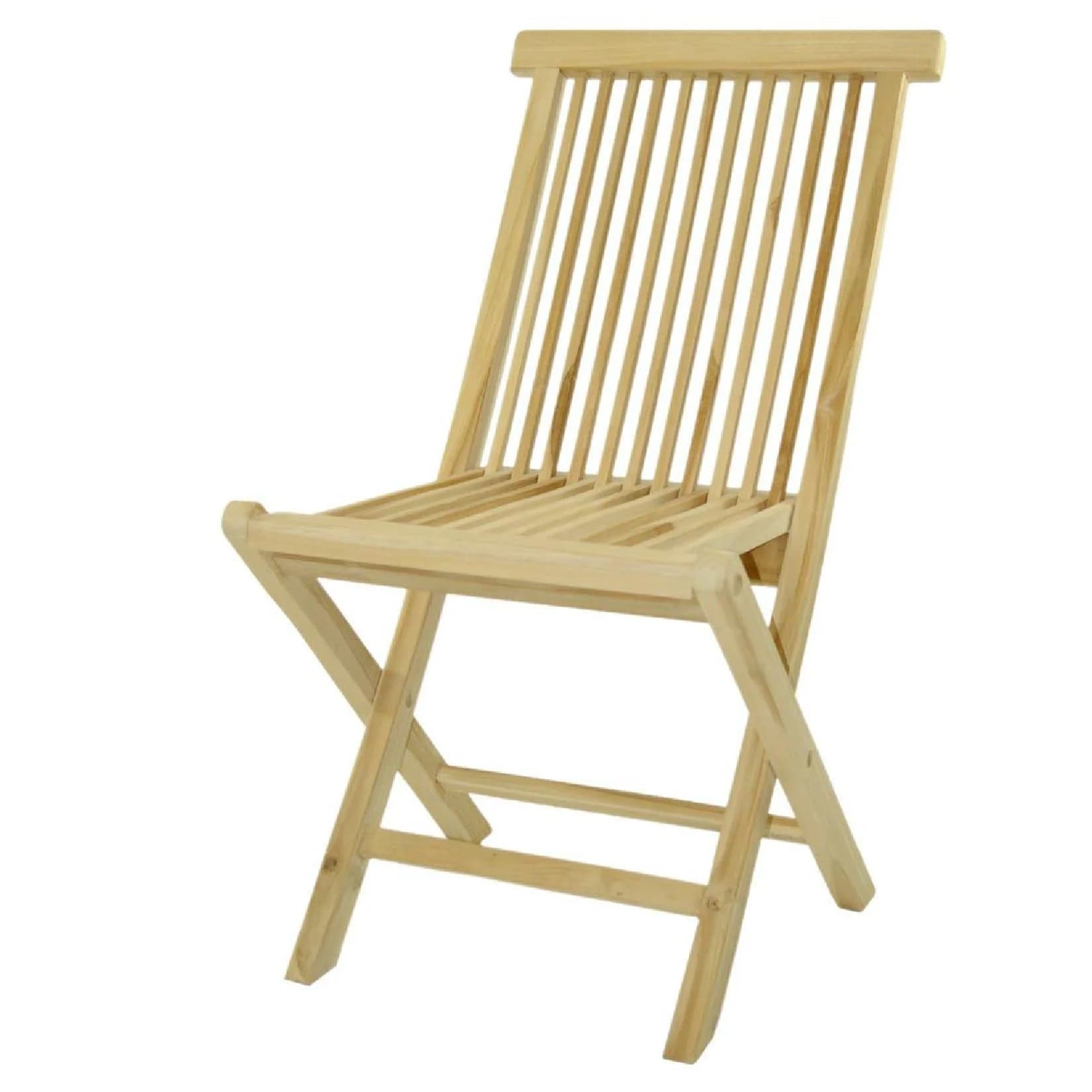 VCM Gartenstuhl Teak Holz Klappstuhl Hochlehner Braun