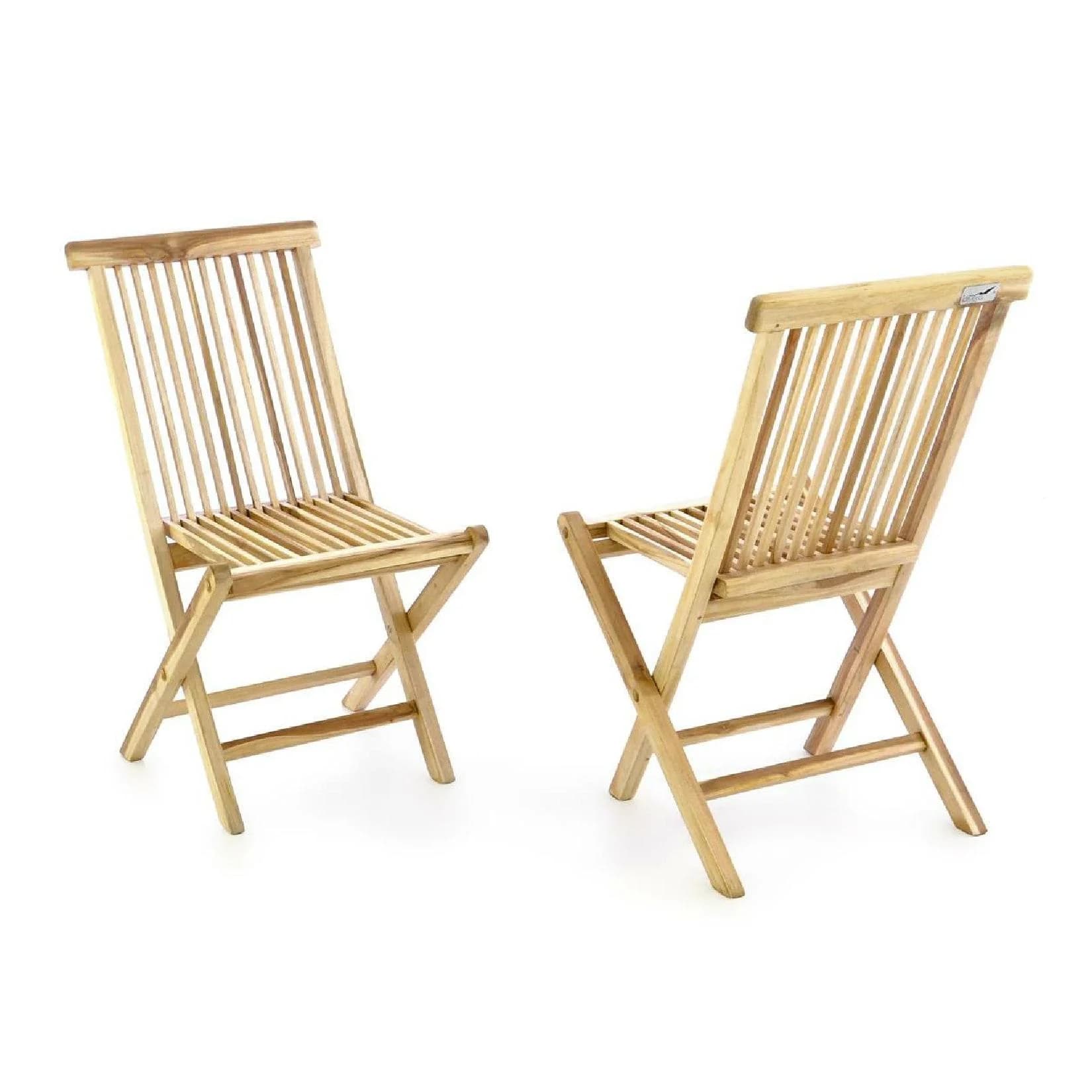 VCM 2er Set Gartenstuhl Teak Holz Klappbar Braun