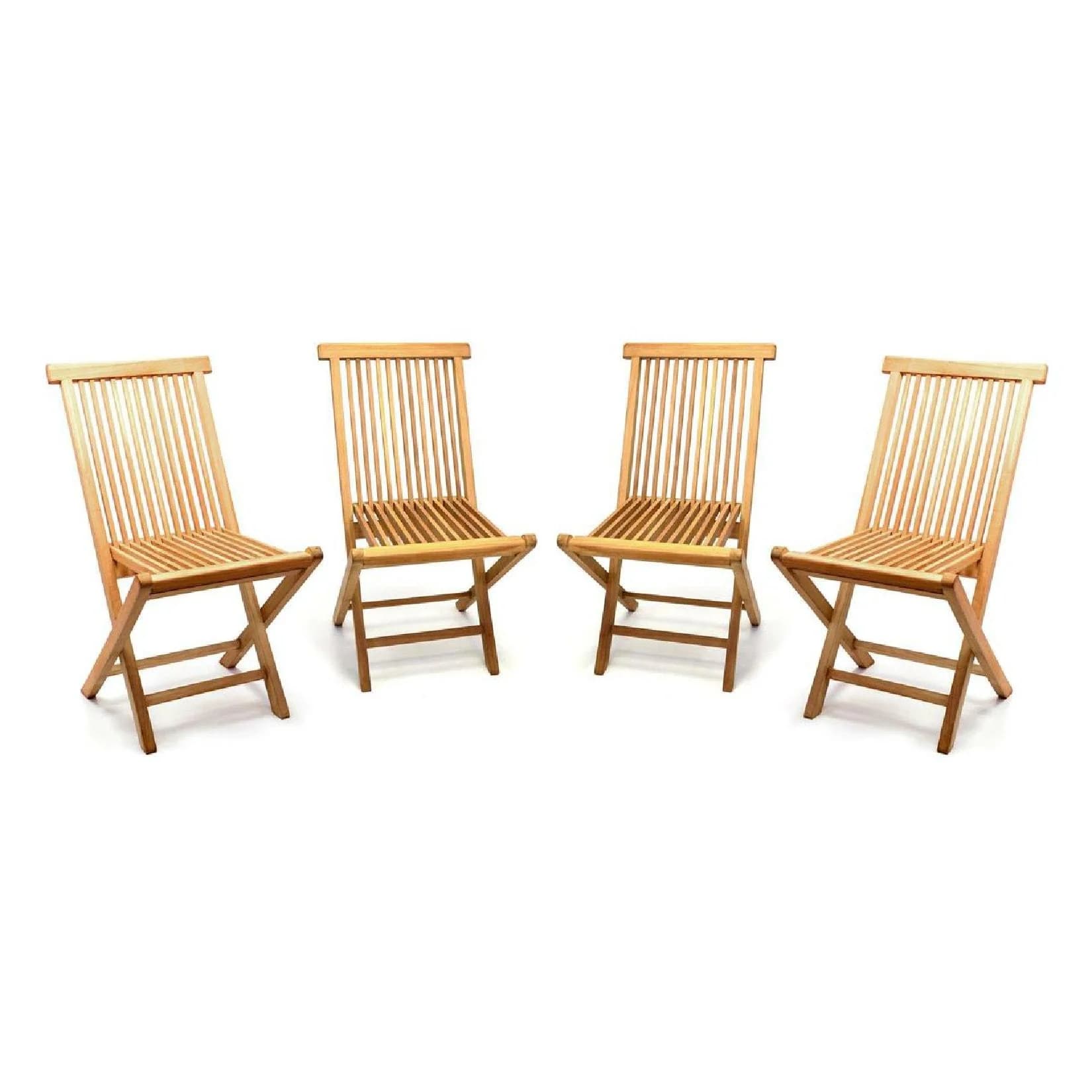 VCM 4er Set Gartenstuhl Teak Holz Klappbar