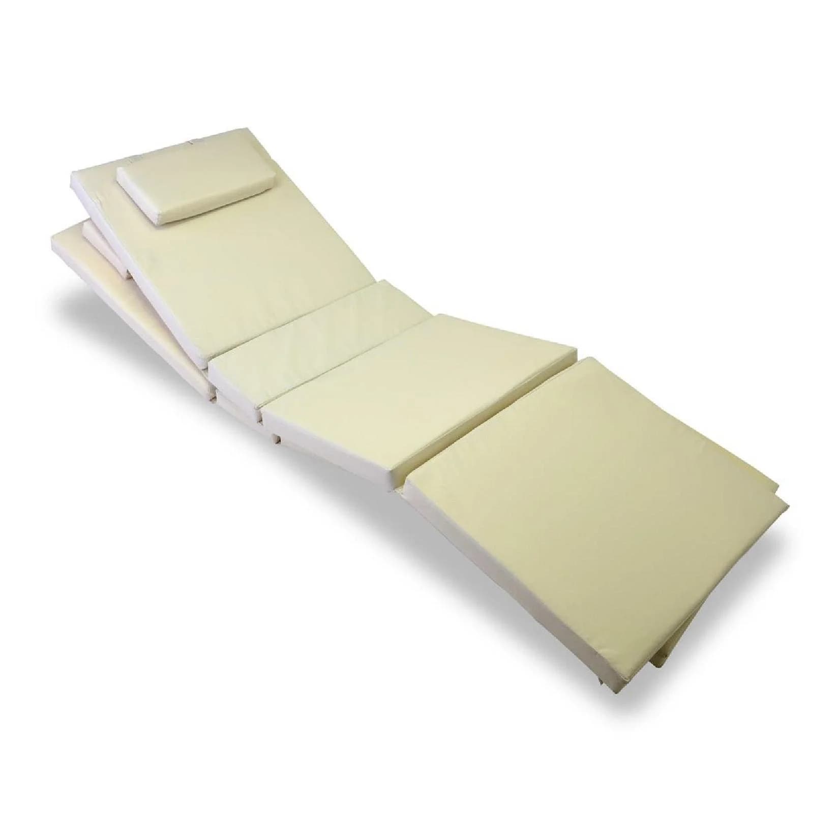 VCM Gartenliege Auflage mit Kopfkissen Creme Schwarz