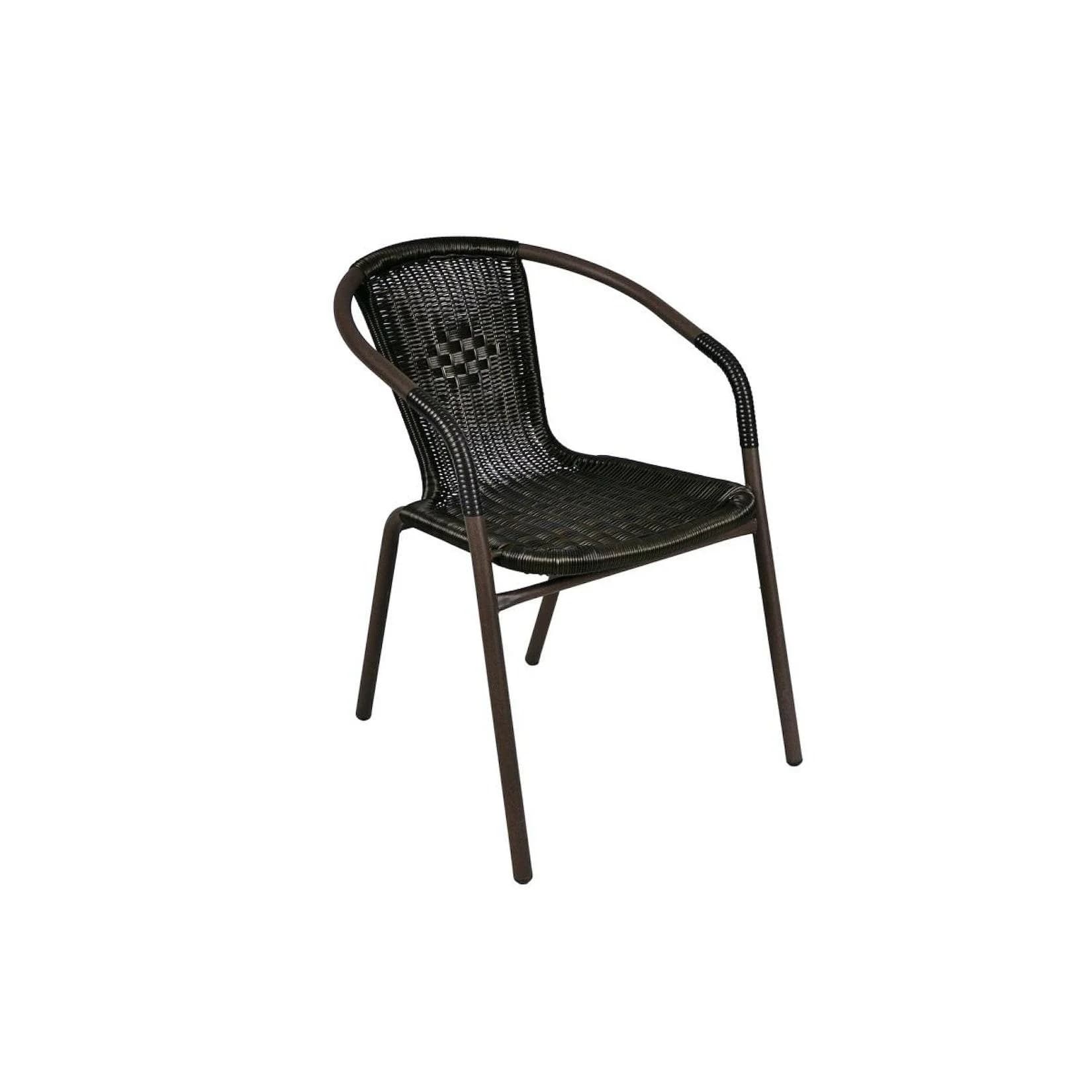 VCM Bistrostuhl Stapelbar Braun Polyrattan Gartenstuhl