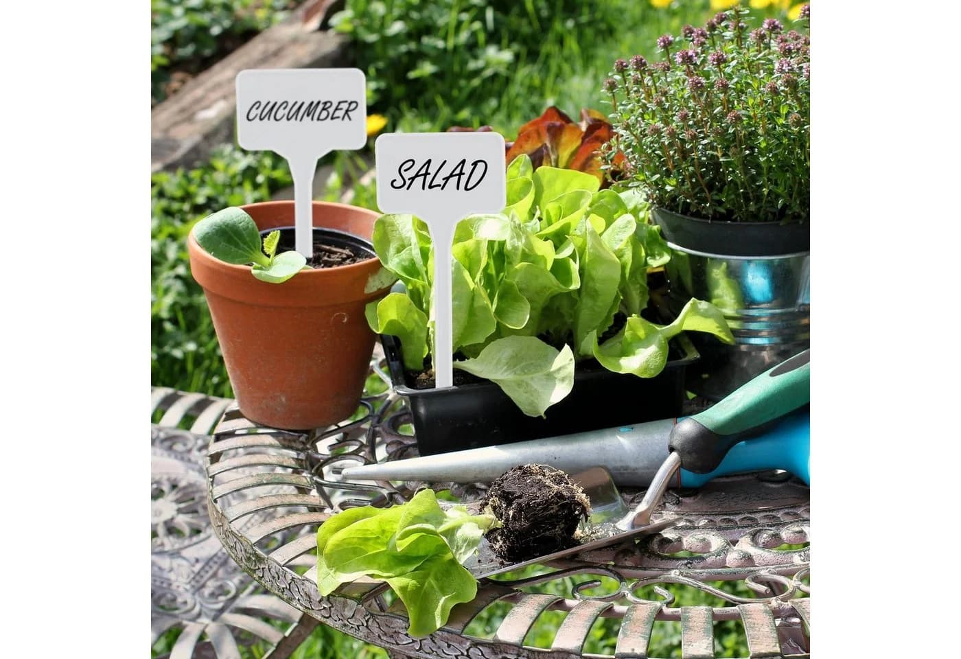 RELAXDAYS Gartenstecker Pflanzenschilder 100 St. Weiß Beschriftbar