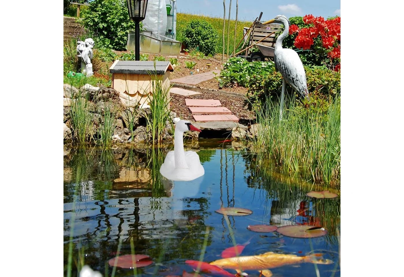relaxdays Gartendeko Schwan XXL weiß