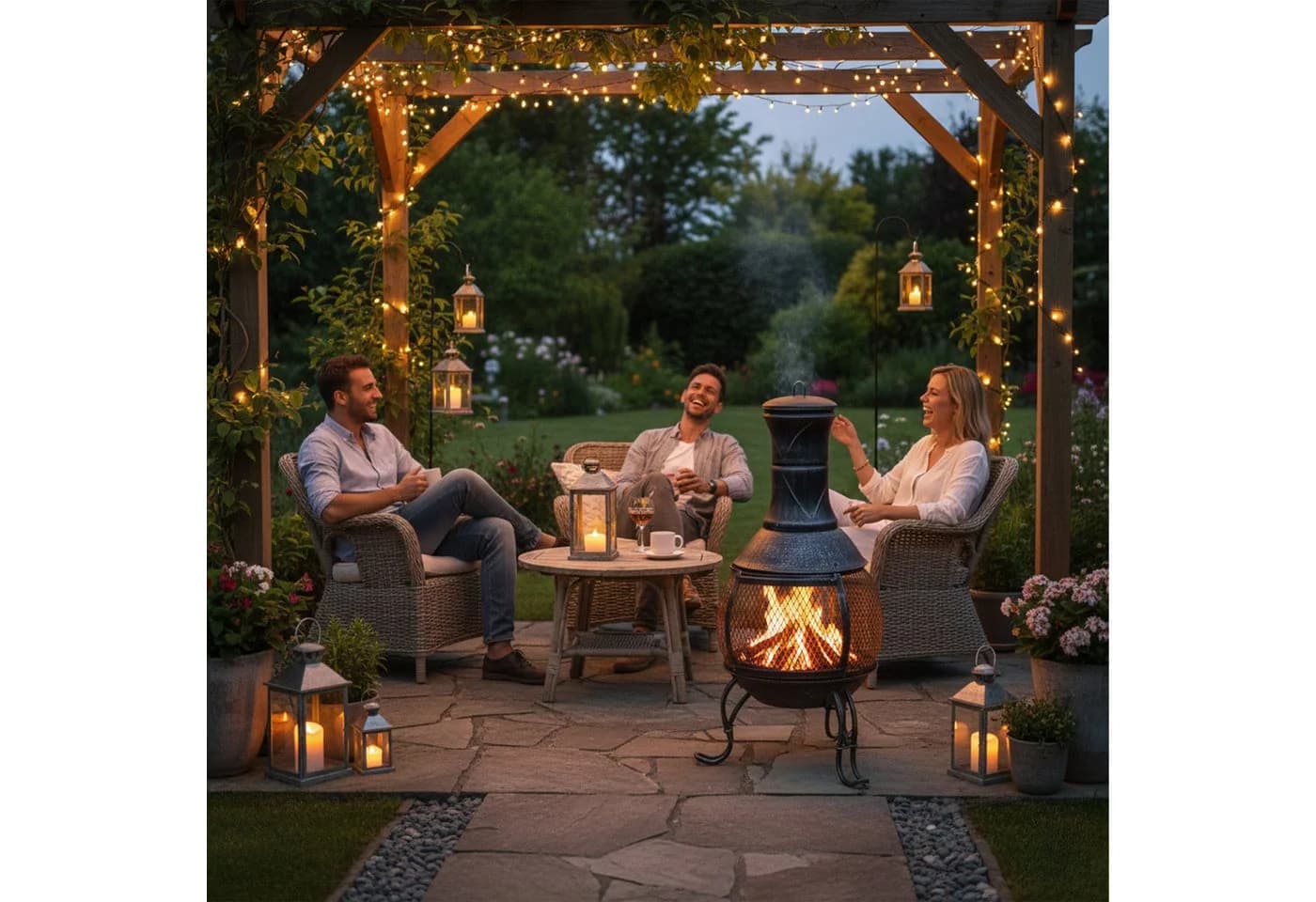 RELAXDAYS Feuerschale Aztekenofen für Garten grau