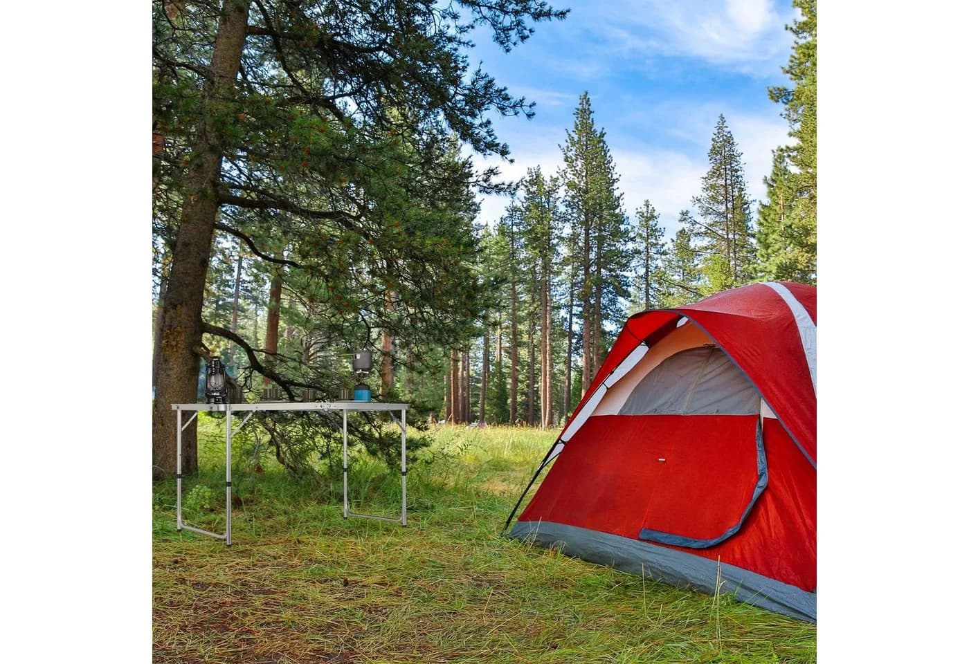 relaxdays Campingtisch klappbar Silber Grau