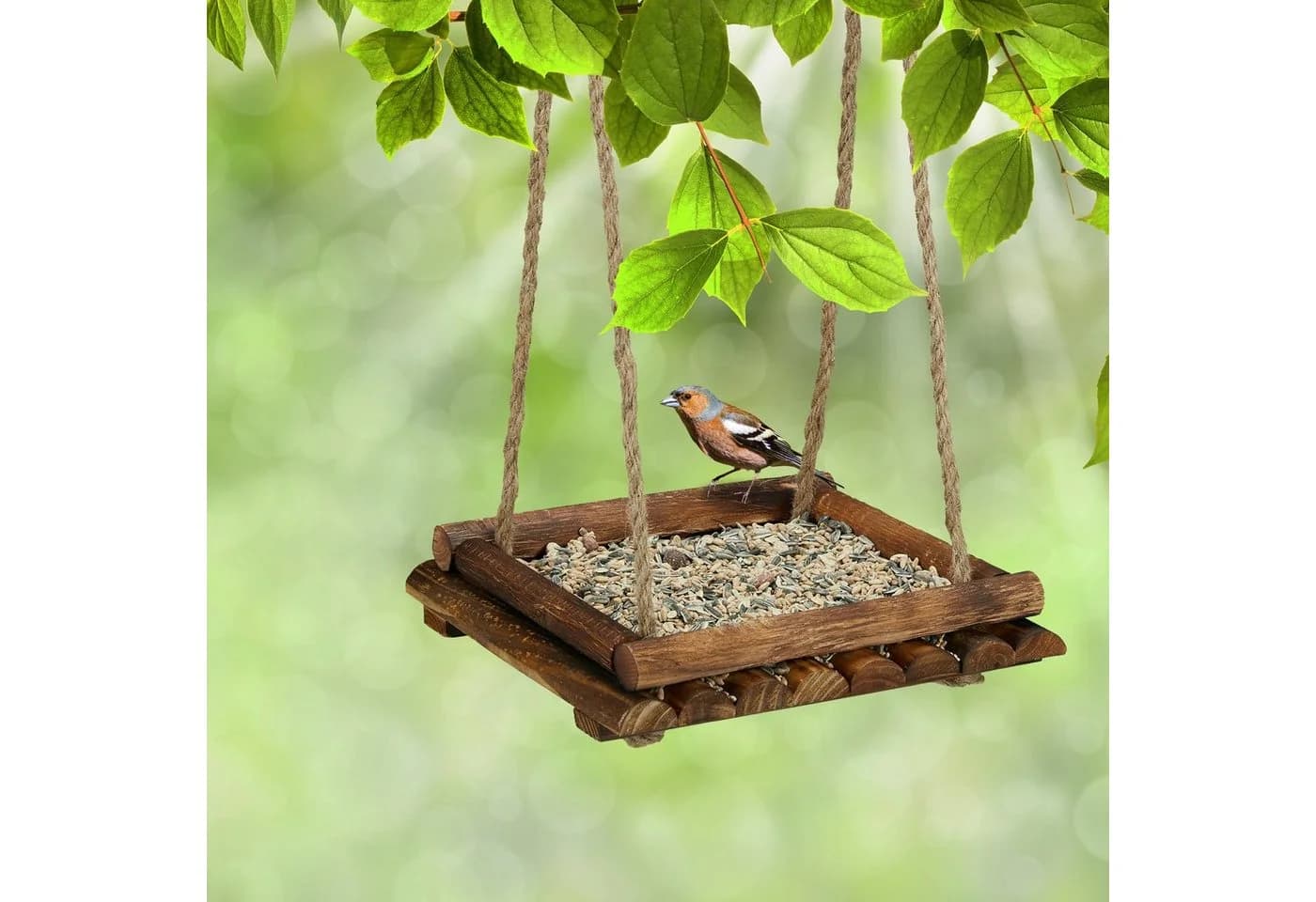 relaxdays Vogelhaus Vogelfutterstation Garten Braun