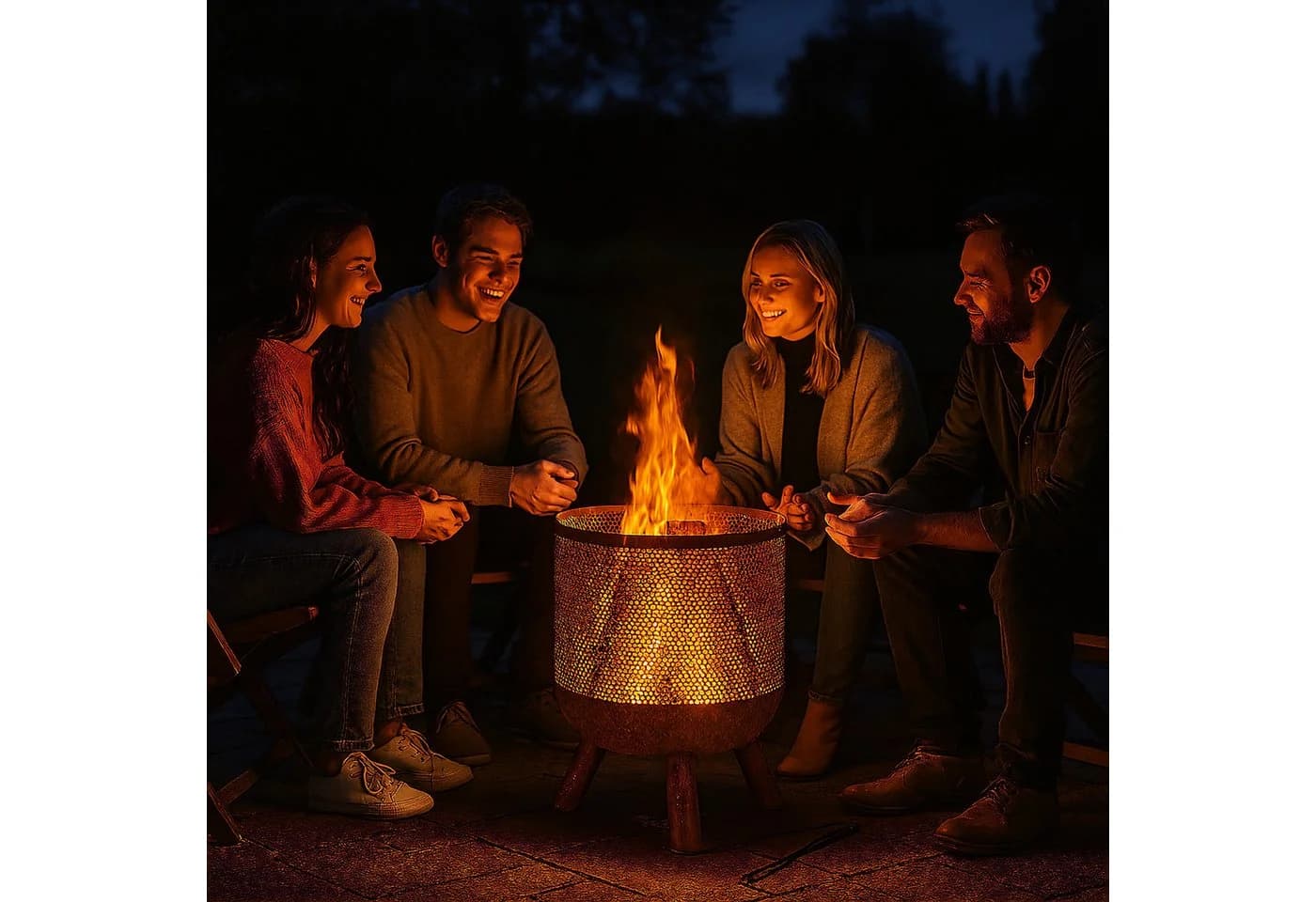 relaxdays Feuerkorb Mesh in Rostoptik Braun
