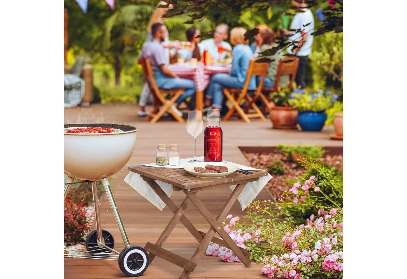 relaxdays Klapptisch Braun Holz Beistelltisch Klappbar
