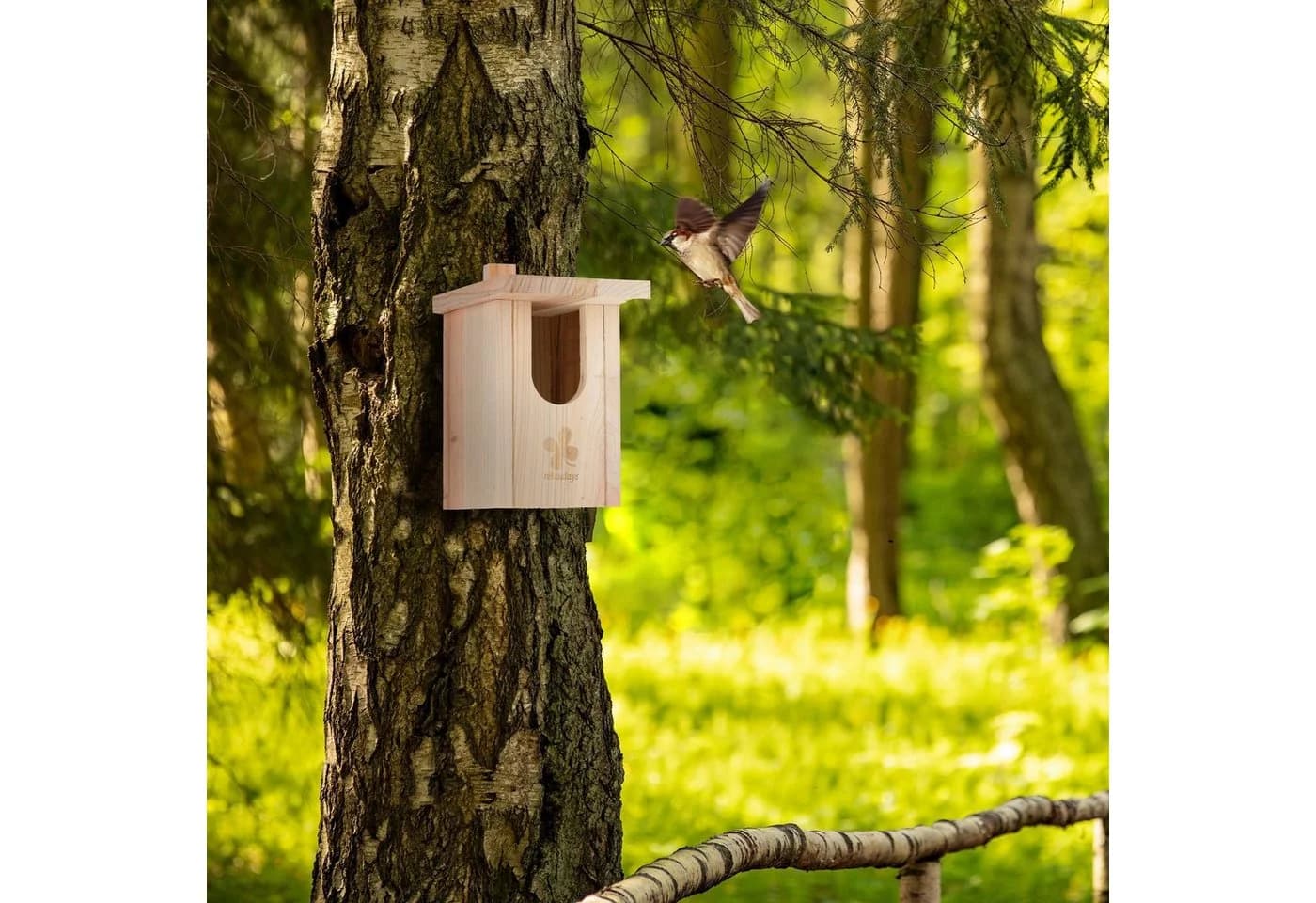 relaxdays Nistkasten Naturholz Halbhöhlenbrüter