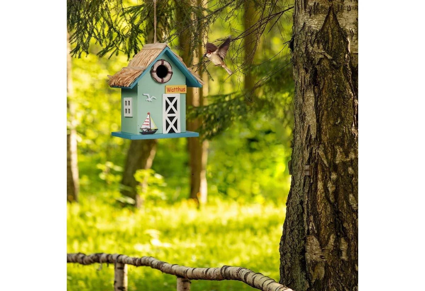 RELAXDAYS Vogelhaus Deko Strandhausstil Bunt