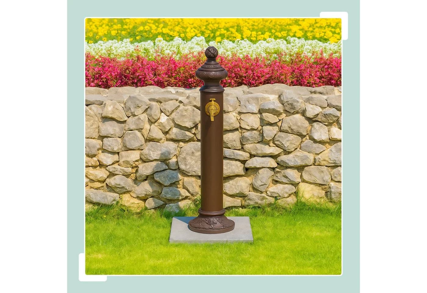relaxdays Gartenbrunnen Standbrunnen antik 87 cm braun