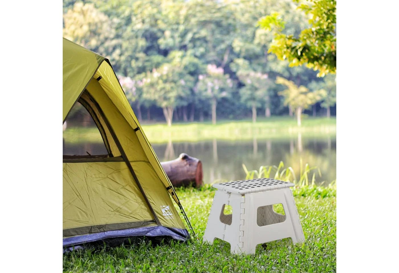 relaxdays Klapphocker faltbar L weiß