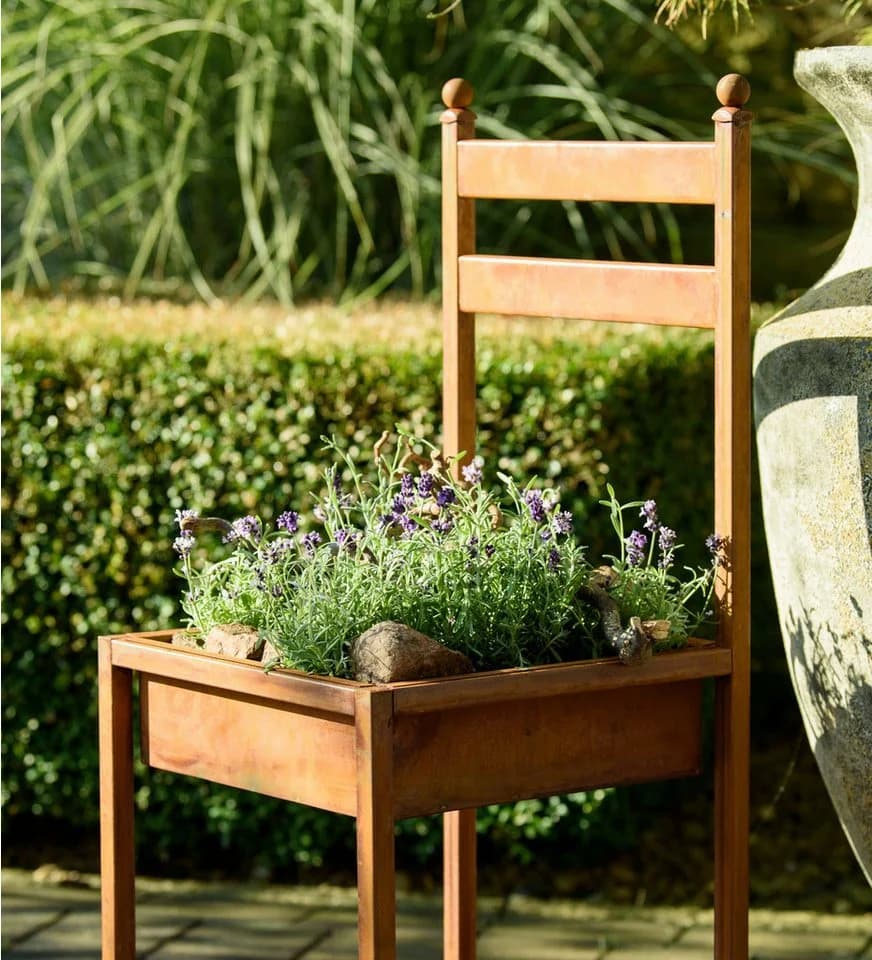 Blümelhuber Gartenstecker Edelrostdeko Stuhl Cortenstahl