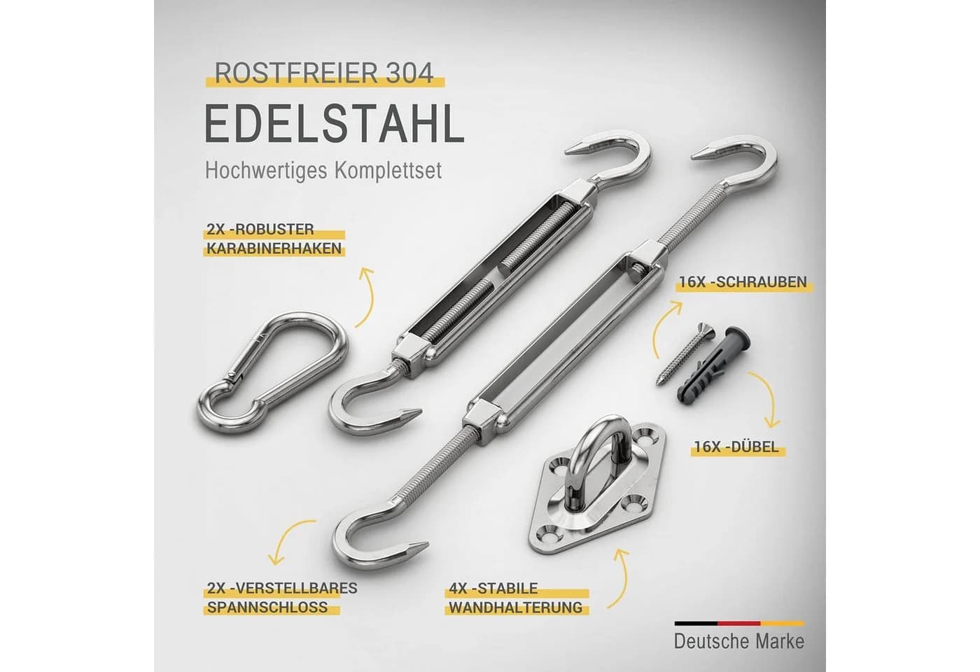 Sol Royal Sonnensegel Befestigungsset Edelstahl Rostfrei