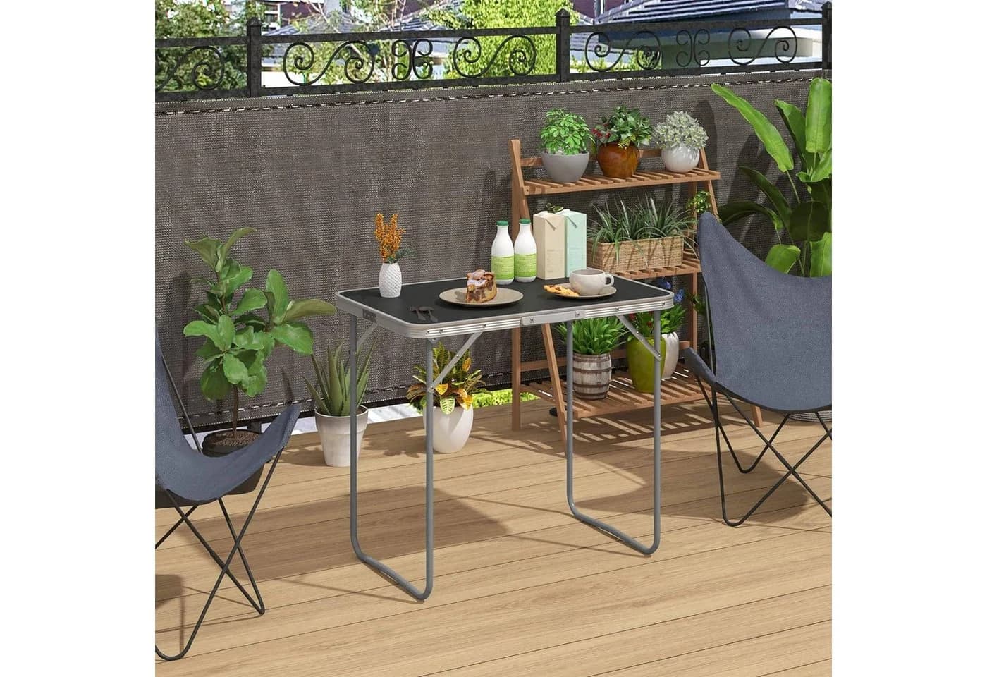 EUGAD Gartentisch Klapptisch Balkon MDF Metall