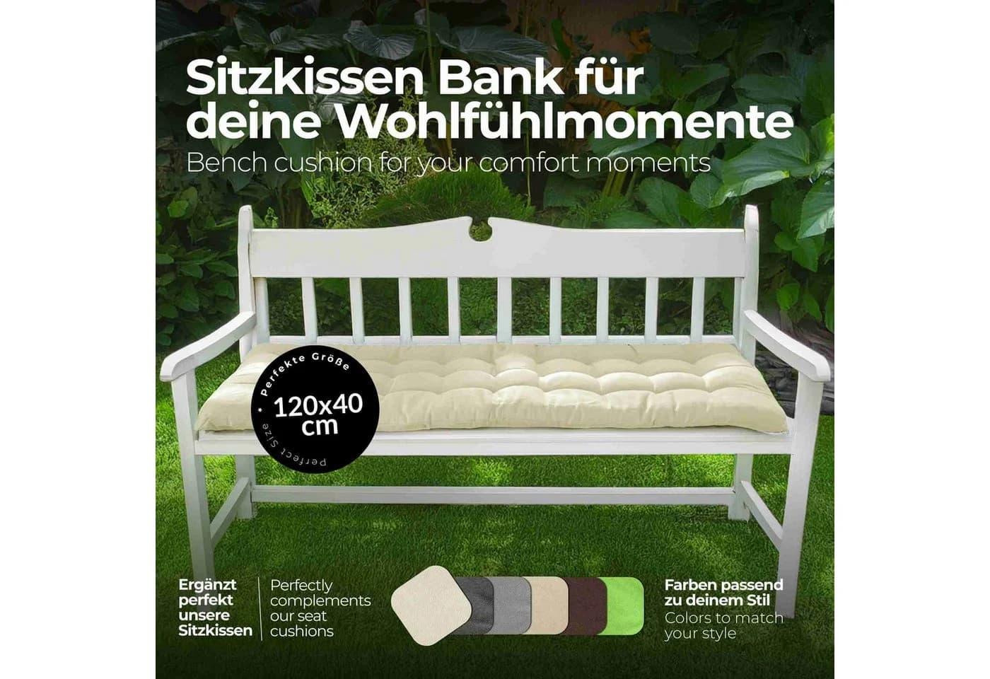 etérea Bankauflage Basic Beige Microfaser Sitzkissen