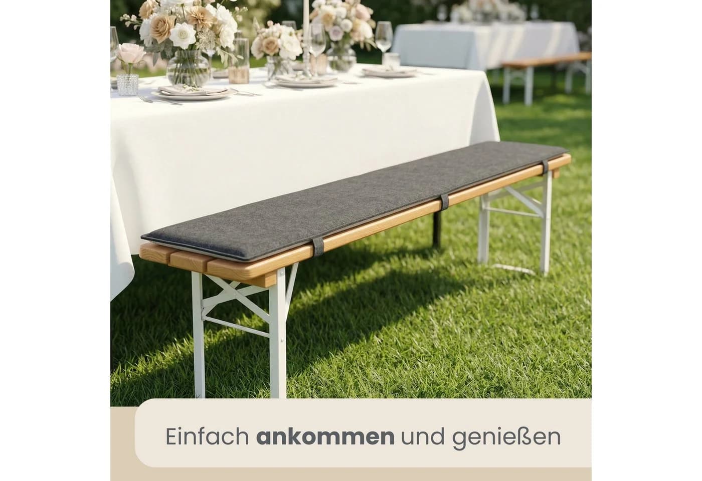 DuneDesign Bankauflage 2er Set Grau Filz Bierzelt