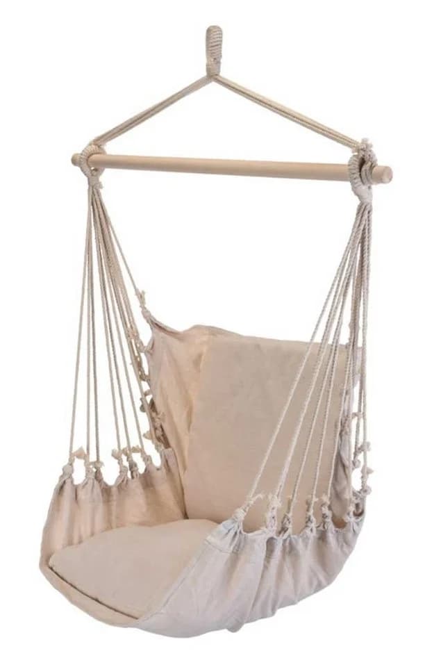 made2trade Hängesessel Baumwolle Beige mit Kissen