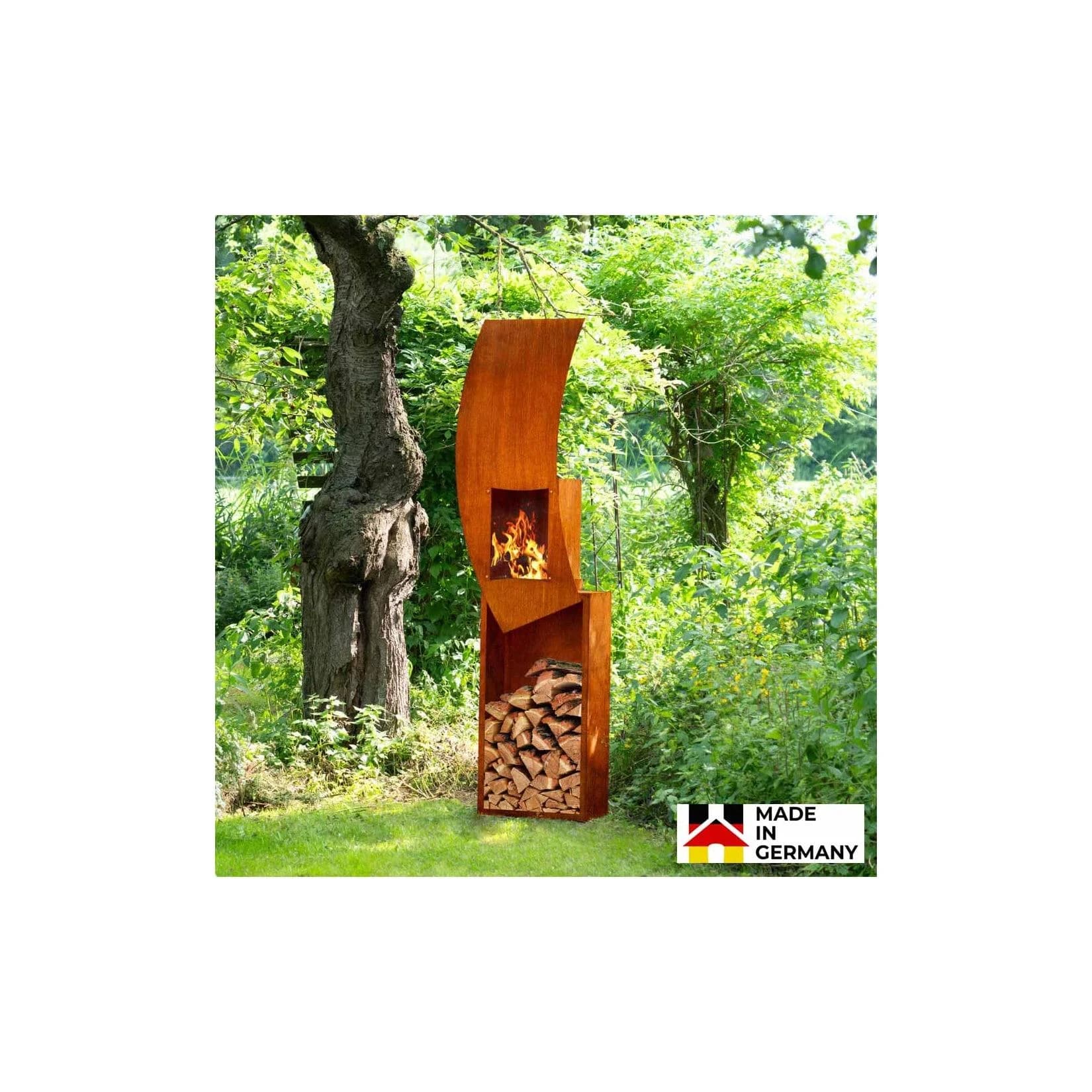 HOME DELUXE Gartenfeuer SWING - Wetterbeständiger Outdoor-Kamin Made in Germany