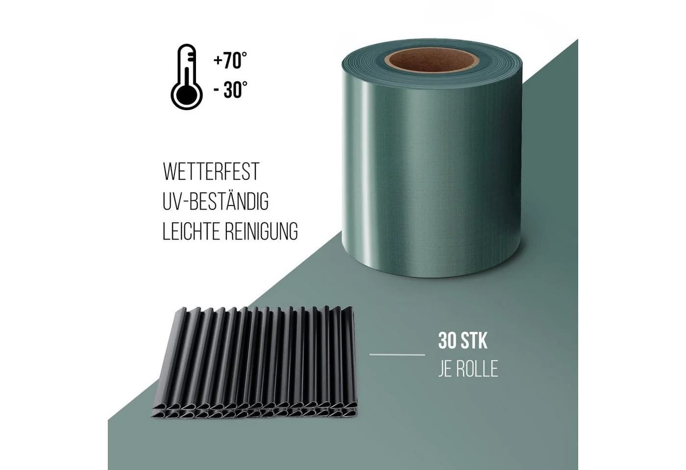 Midori Sichtschutzstreifen PVC Grün 35m Rolle