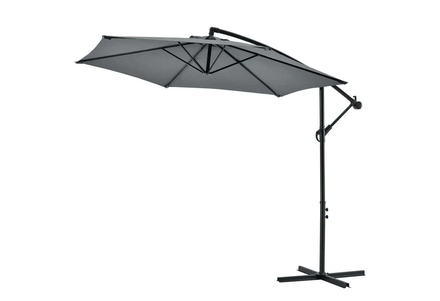 casa.pro Ampelschirm Budva Grau 270cm mit Ständer