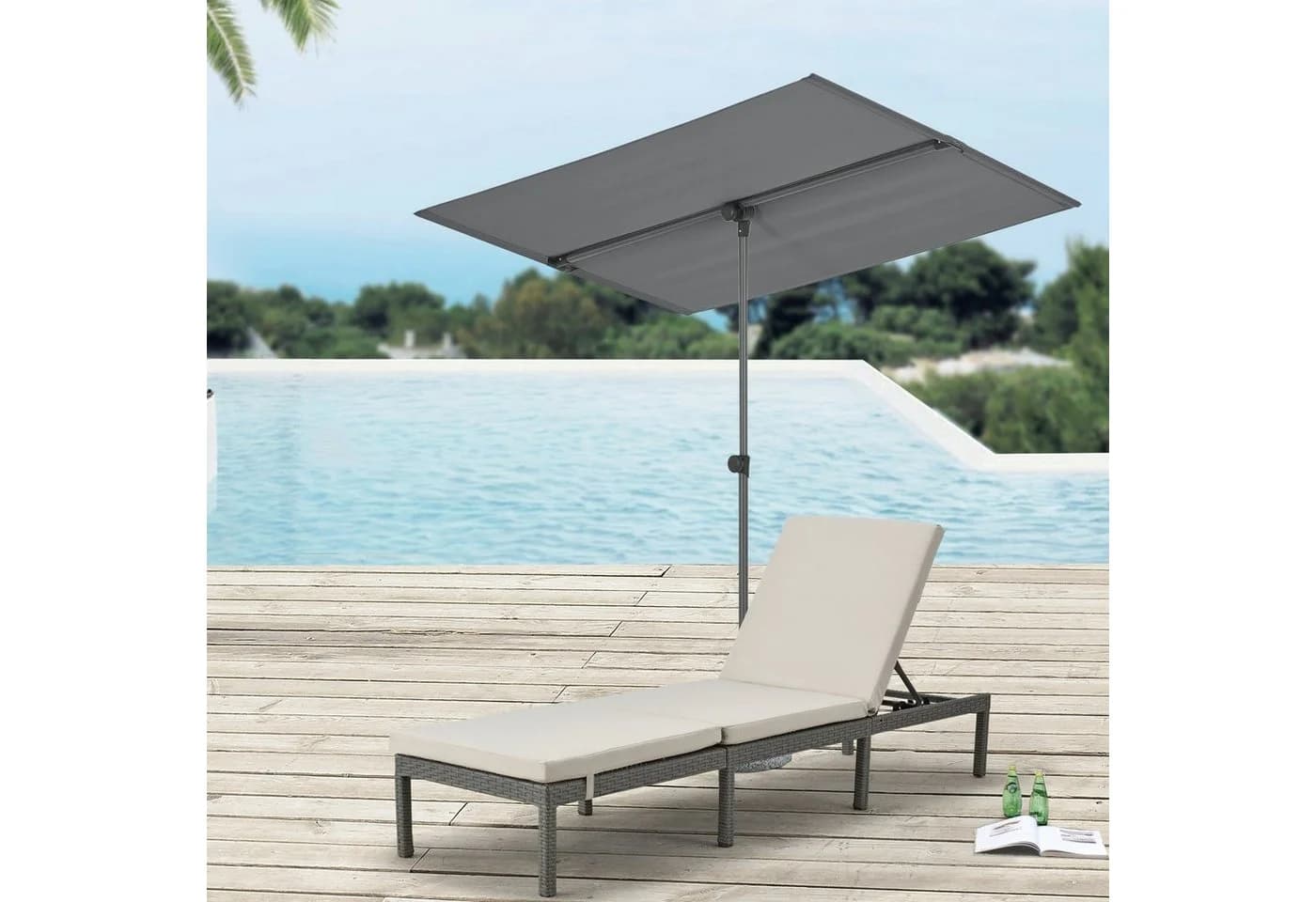 pro.tec Sonnenschutz Carsoli Grau 360° drehbar