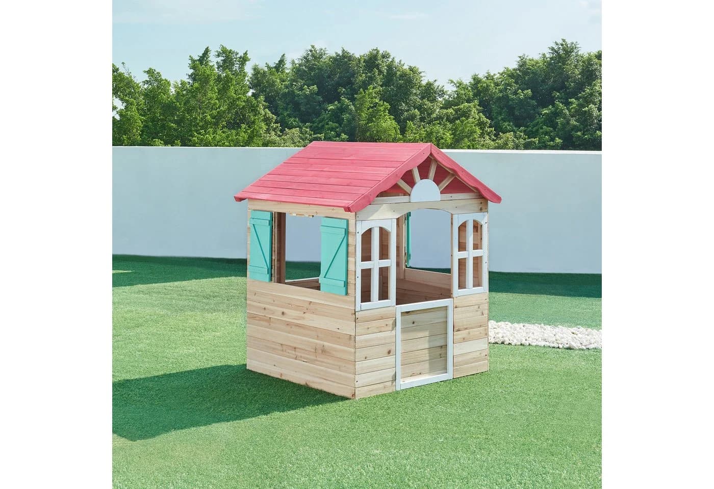 casa.pro Kinderspielhaus Lulä mit Schrägdach und Fensterläden