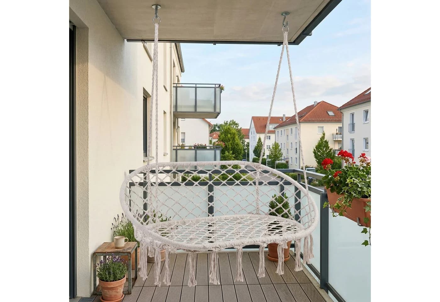casa.pro Hängesessel Kailua 2-Sitzer Cremeweiß