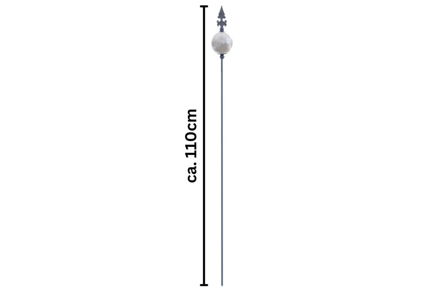 naninoa Gartenstecker Metall Grau Französische Lilie 110cm