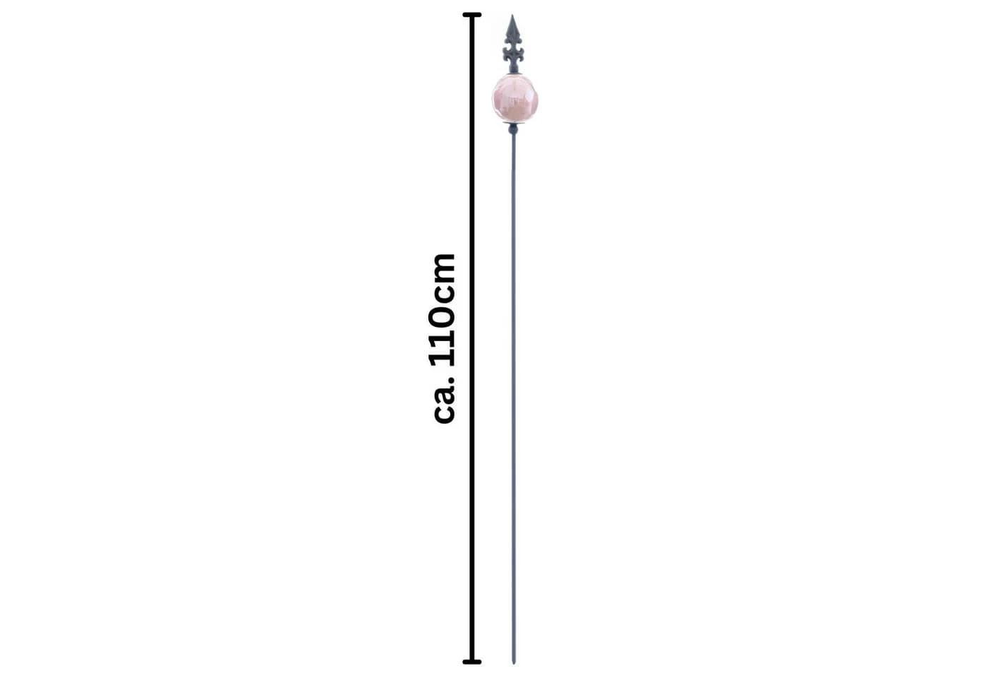 naninoa Gartenstecker Metall Rosa französische Lilie 110cm