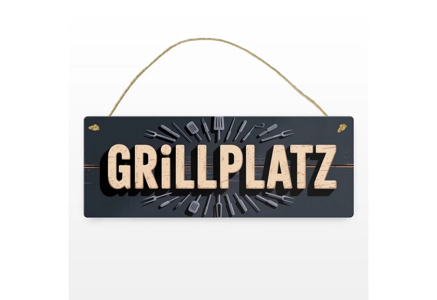 speecheese Metallschild Grillplatz Vintage Deko 10,5x28cm