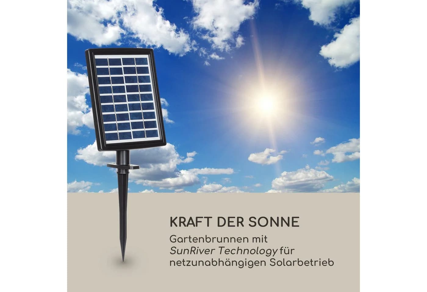 blumfeldt Dharma Solarbrunnen mit LED-Beleuchtung