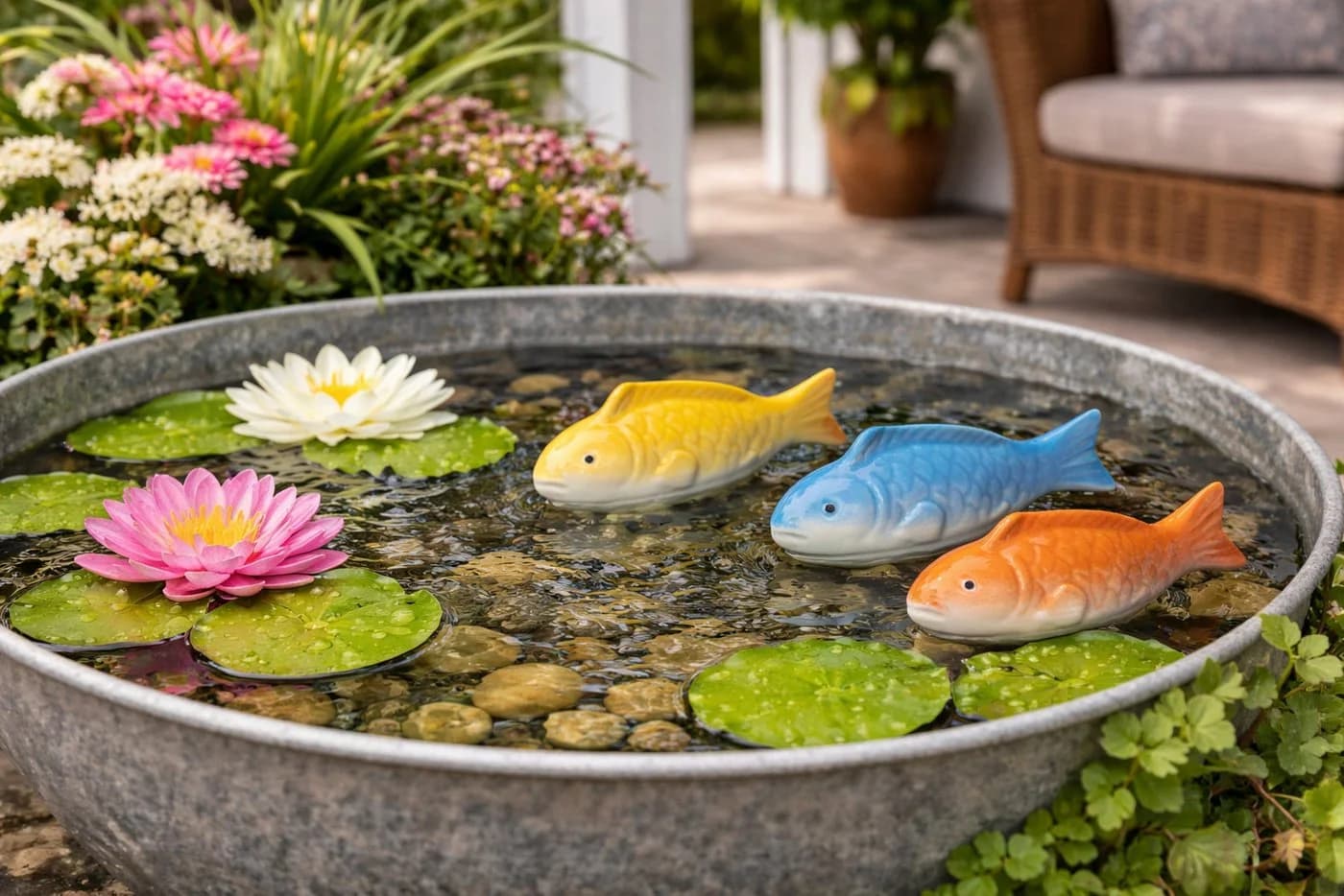 finehomegarden Schwimmfisch-Set 3-tlg. Porzellan