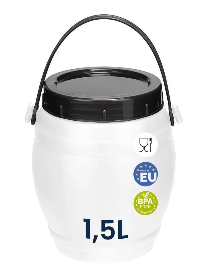 Garronda Regentonne 1,5L Weiß BPA-frei mit Deckel