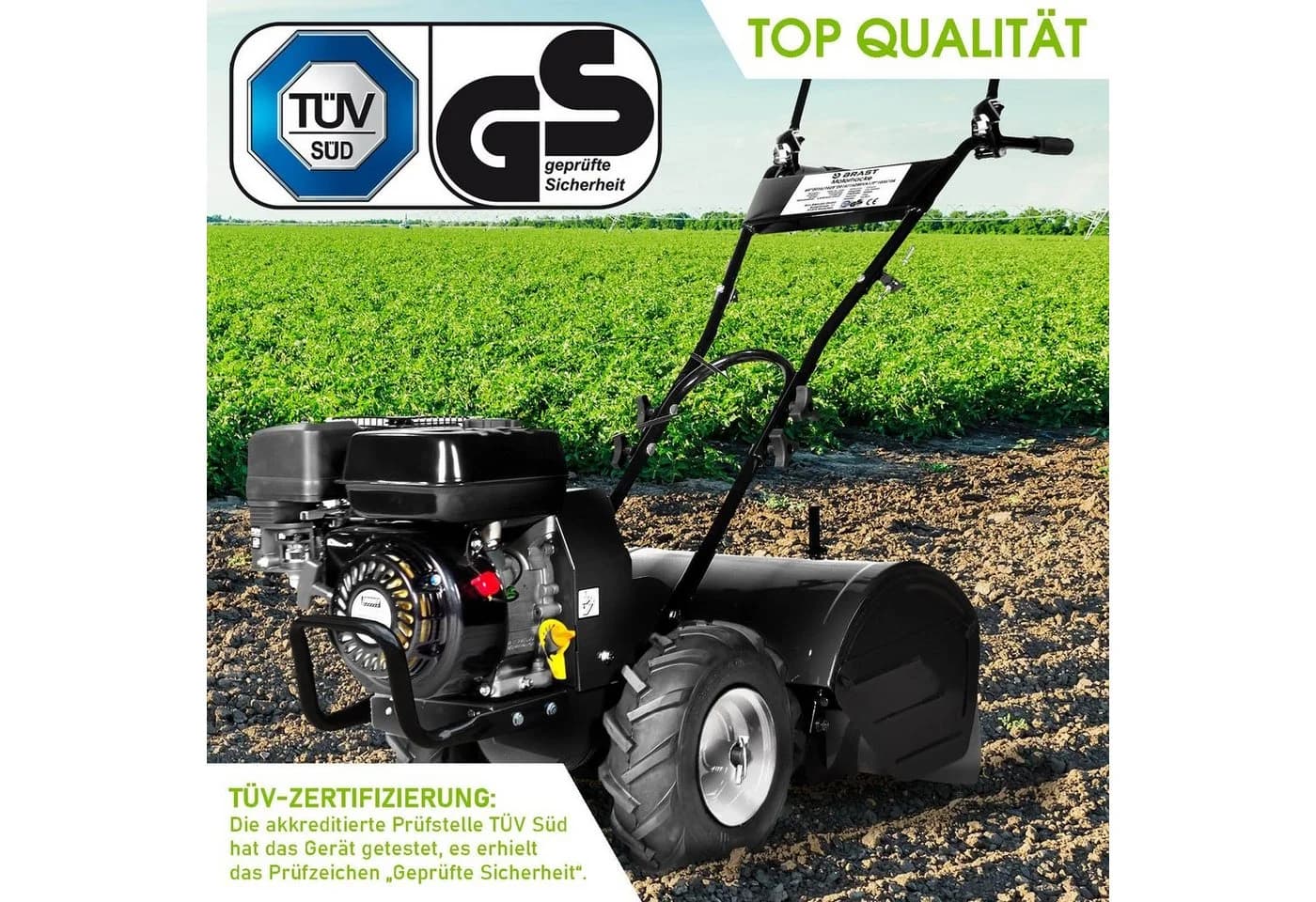 BRAST Benzinmotorhacke 7500 B&S Gartenfräse 5,15 kW (7 PS) 50 cm Arbeitsbreite