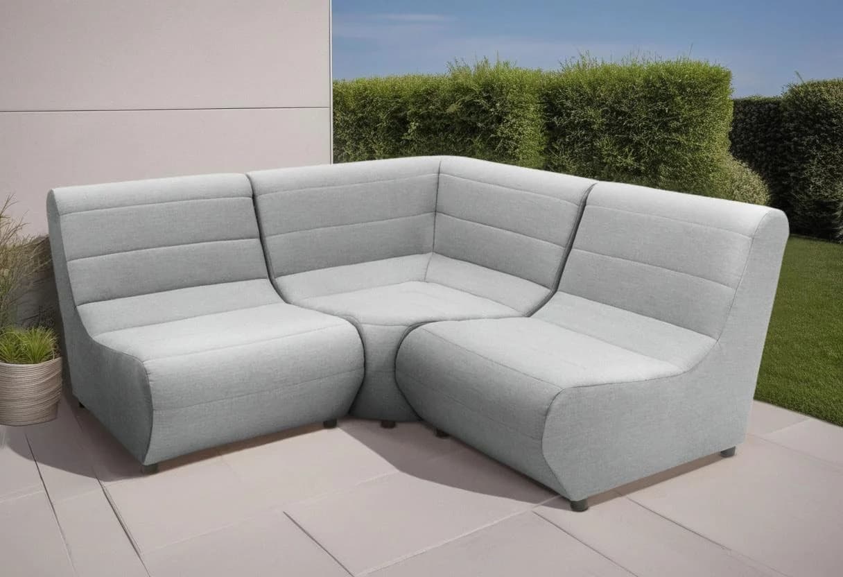 DOMO COLLECTION Sofa-Eckelement Soleil Silber Outdoor Pflegeleicht