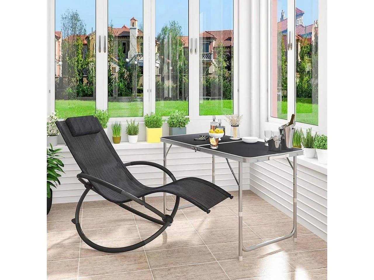 Woltu Campingtisch Klapptisch Höhenverstellbar Aluminium MDF