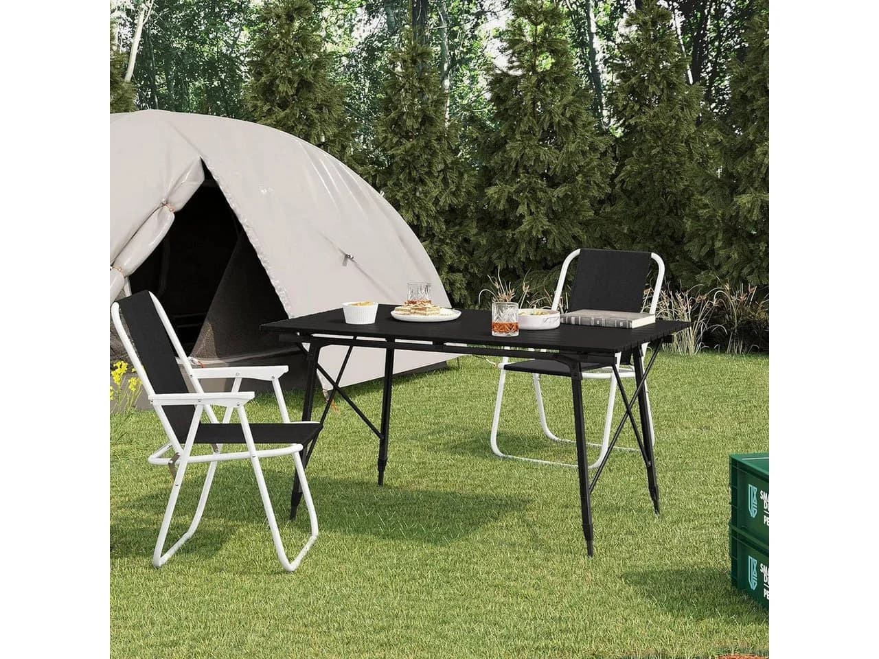 Woltu Campingtisch Aluminium Klappbar Höhenverstellbar 120x68.5cm