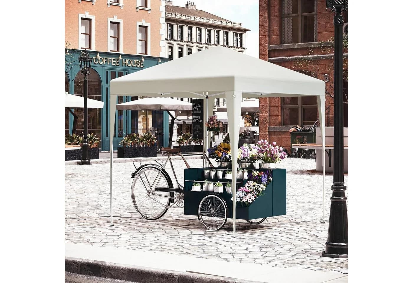 Woltu Faltpavillon 2x2 m mit 4 Seitenwänden höhenverstellbar