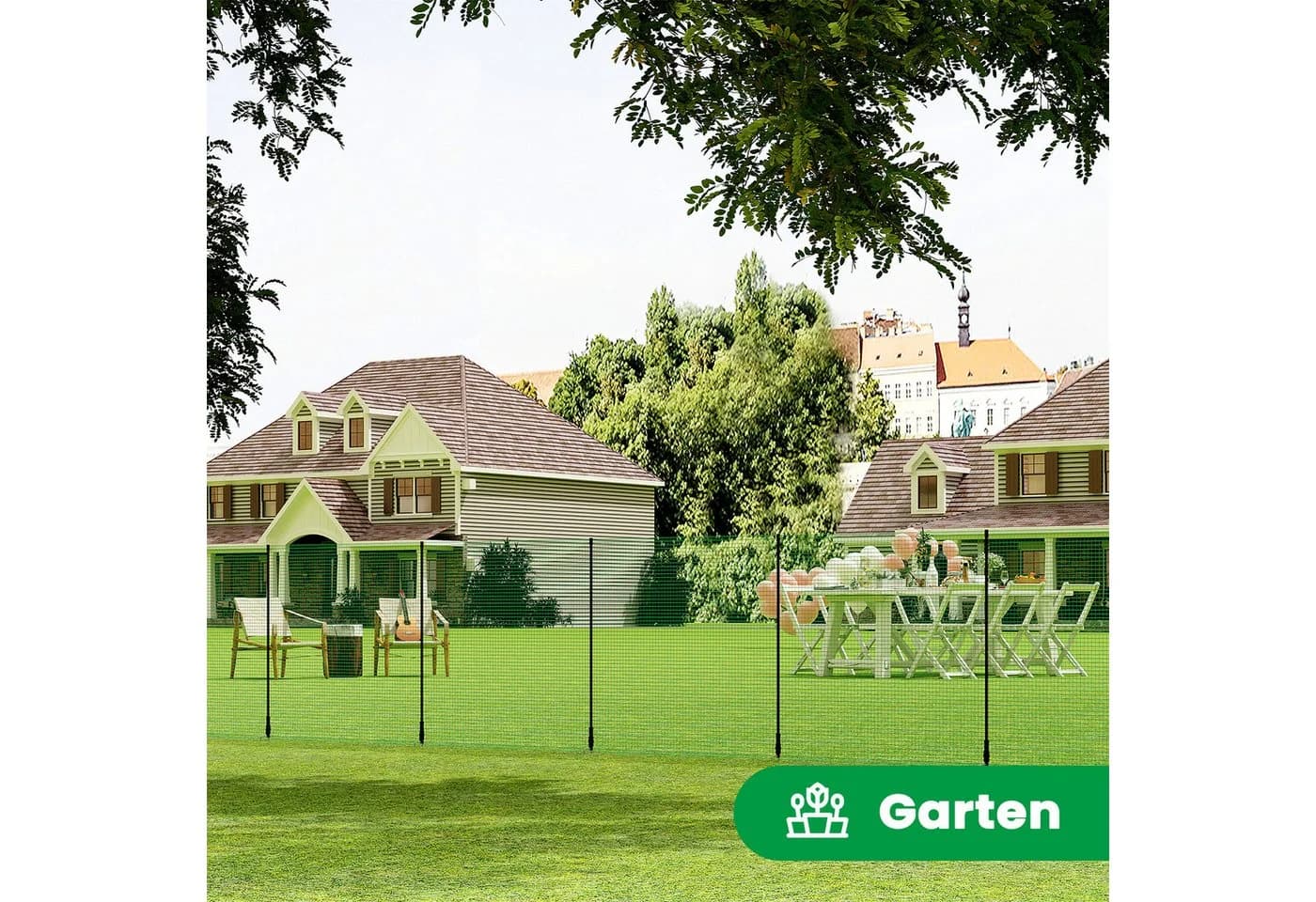 Woltu Gartenzaun Geflügelnetz PE 53 g/m² Grün