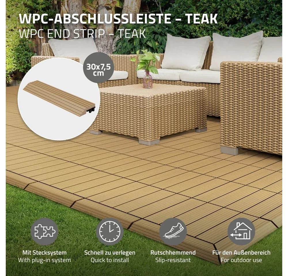 ML-DESIGN WPC Abschlussleiste gerade Teak-Optik