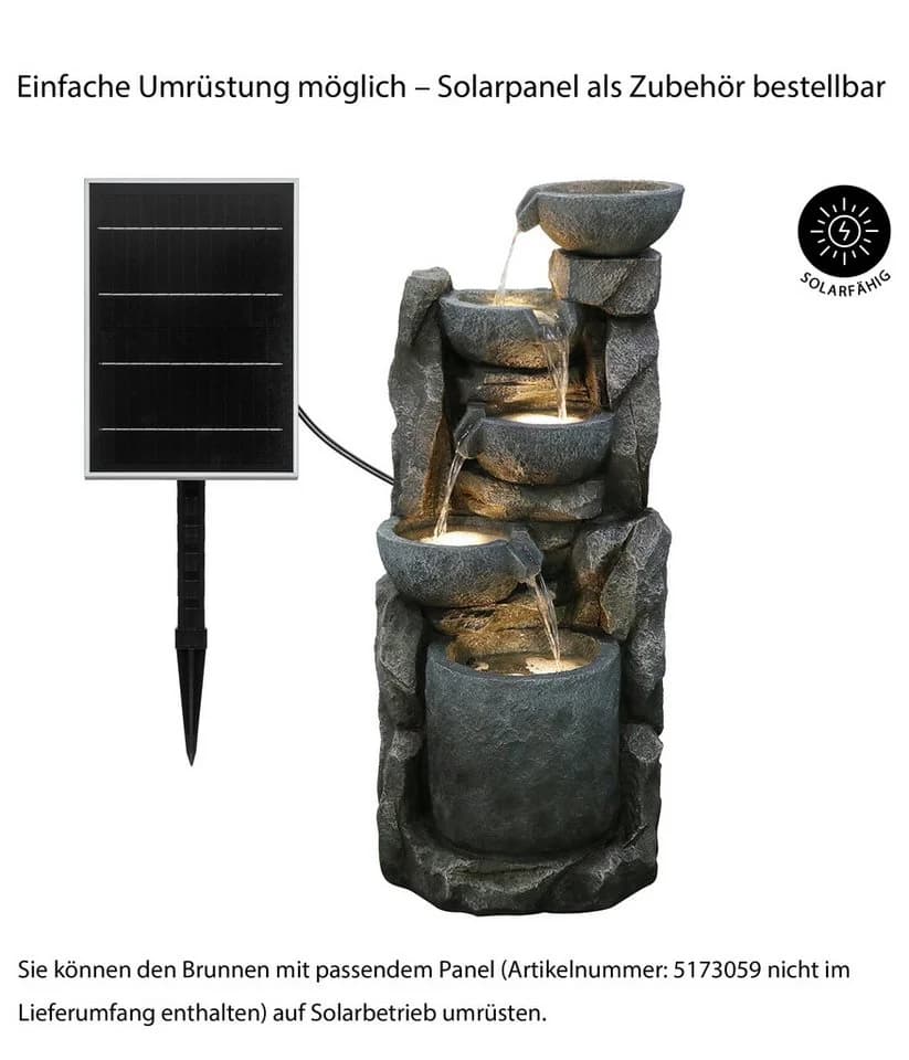 Dehner Gartenbrunnen Gresta mit LED Beleuchtung