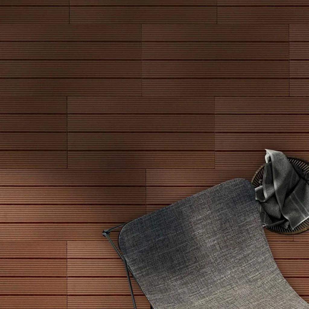 Floordirekt Terrassenfliese Hellbraun WPC 6er Set